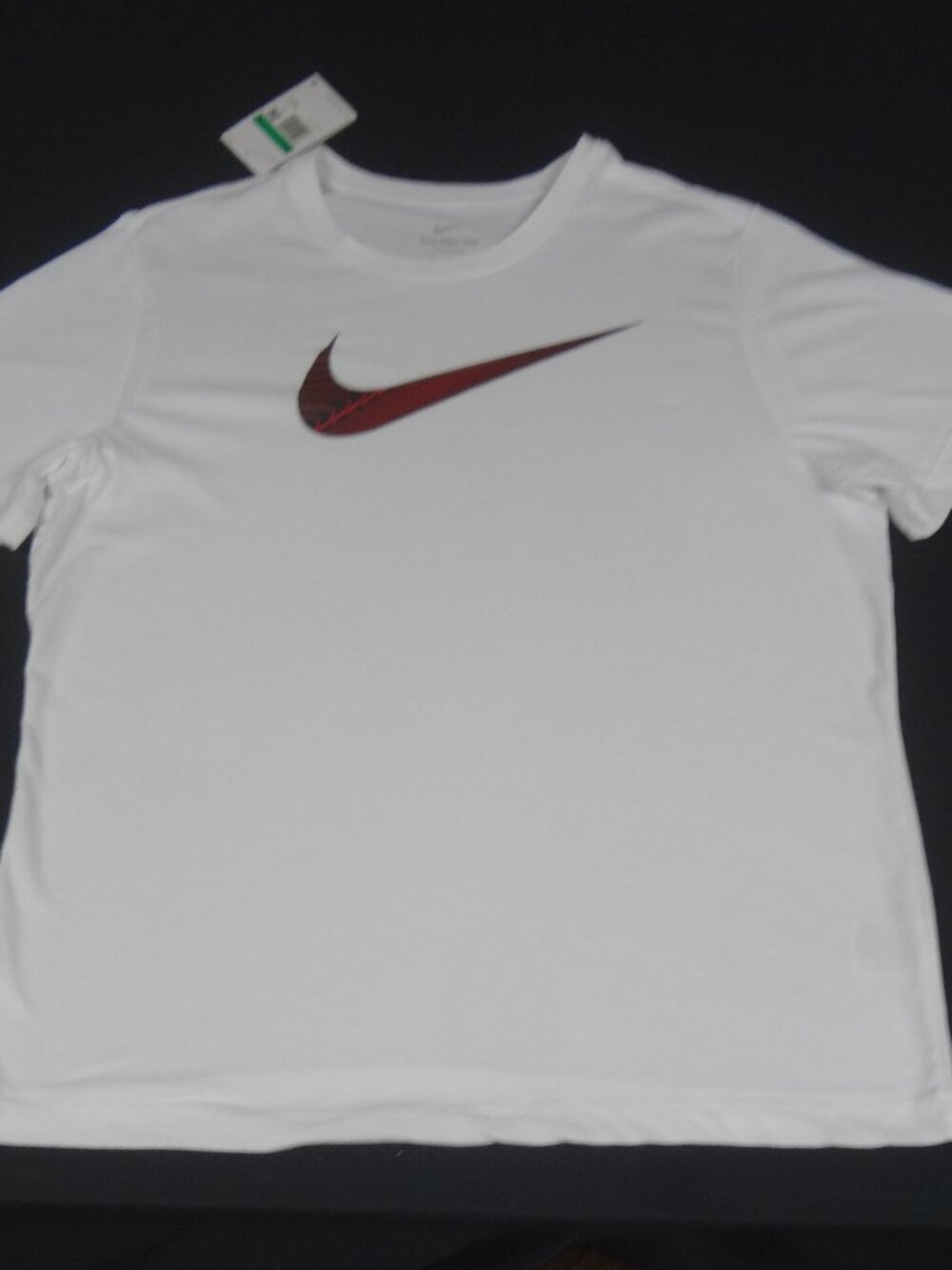 NWT NIKE DRI-FIT RED BLACK SWOOSH - WHITE XL T-SHIRT M78